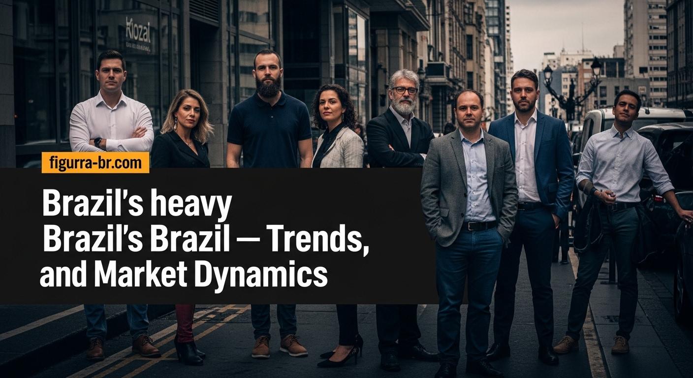 Diverse Brazilian models including plus-size silhouettes in a studio with data analytics visuals.