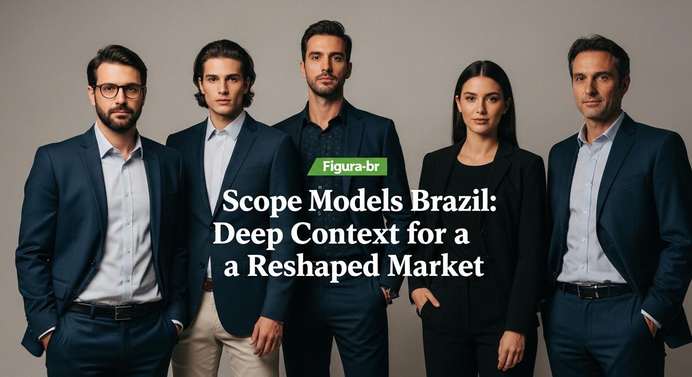 Brazilian modeling industry office with digital data visuals and dashboards