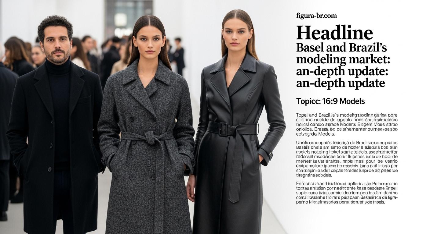 Editorial portrait of a Brazilian model in a studio with Basel-inspired styling.