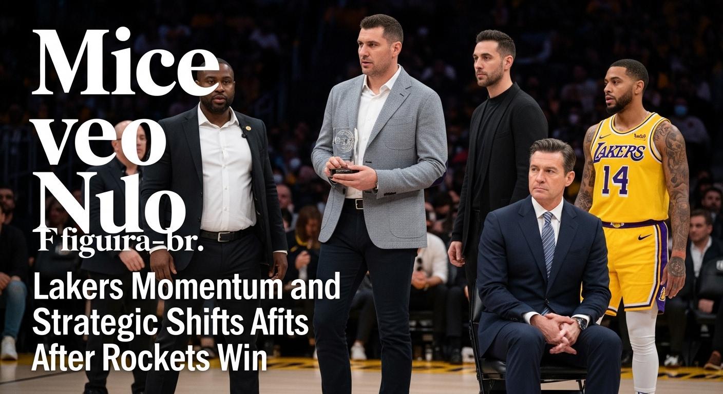 Lakers players on court with performance analytics overlays and Brazilian-inspired visuals